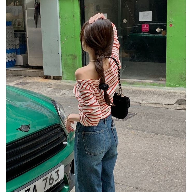 ボートネックオフショルボーダー配色トップス | Ulysses | 詳細画像8 