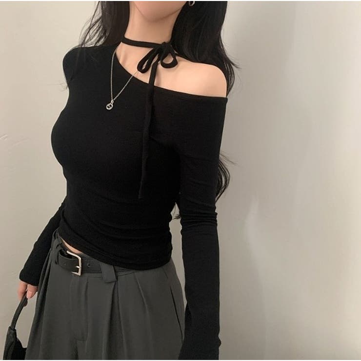 ボートネックオフショルリボン無地トップス | Ulysses | 詳細画像7 