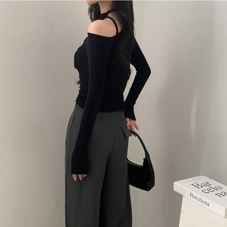 ボートネックオフショルリボン無地トップス | Ulysses | 詳細画像8 