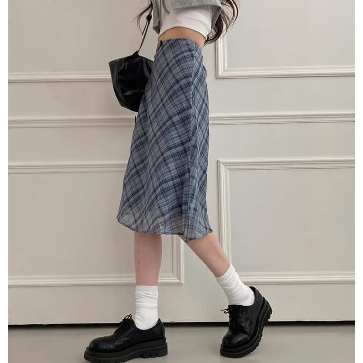 ハイウエストリボンタイチェック柄チュールスカート | Ulysses | 詳細画像2 