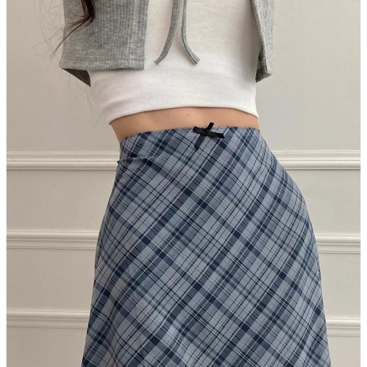 ハイウエストリボンタイチェック柄チュールスカート | Ulysses | 詳細画像3 