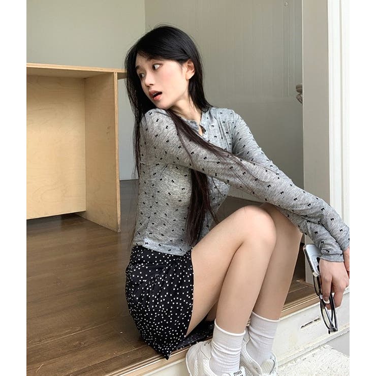 ハーフネックシングルブレスト花柄トップス | Ulysses | 詳細画像5 