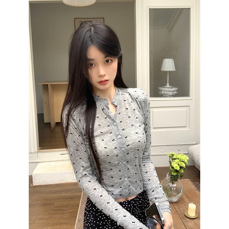 ハーフネックシングルブレスト花柄トップス | Ulysses | 詳細画像7 