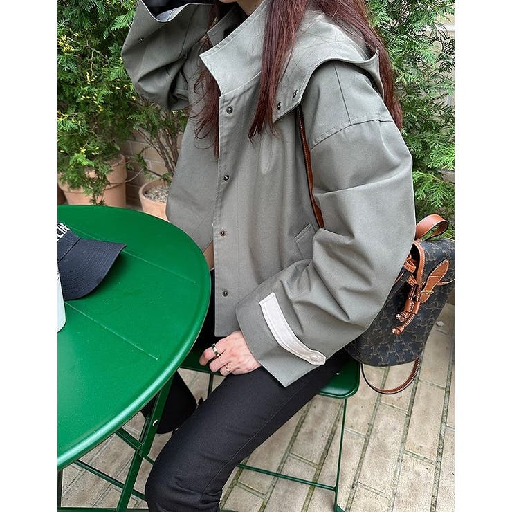 フード付きシングルブレスト無地ショットコート | Ulysses | 詳細画像6 