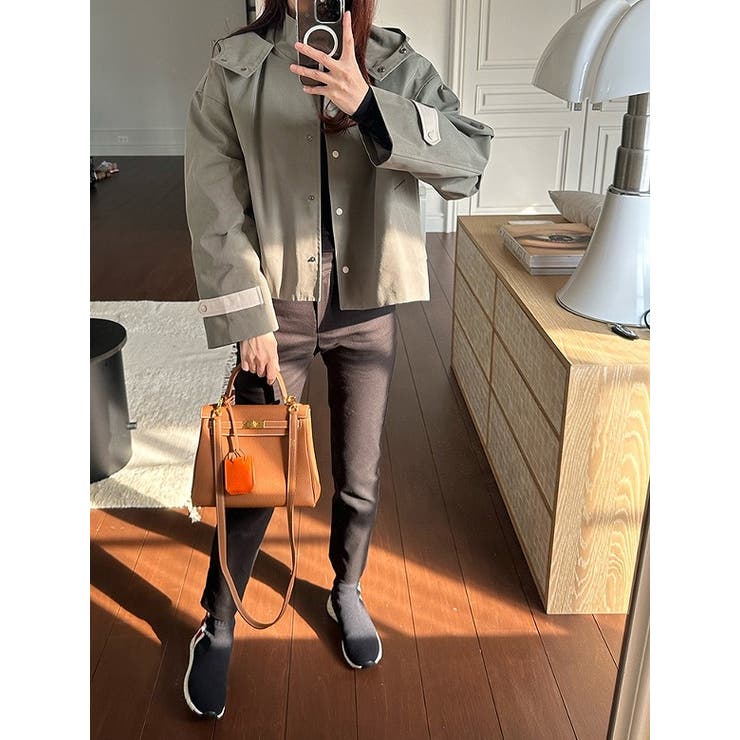 フード付きシングルブレスト無地ショットコート | Ulysses | 詳細画像7 