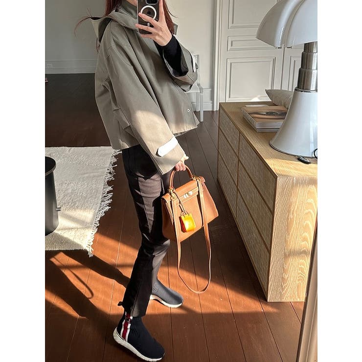 フード付きシングルブレスト無地ショットコート | Ulysses | 詳細画像8 