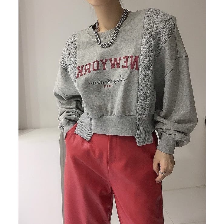 クルーネックニットドッキングスウェットトレーナー | Ulysses | 詳細画像5 