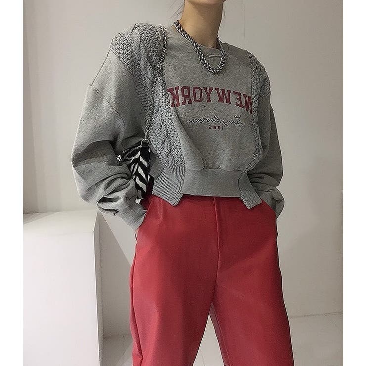 クルーネックニットドッキングスウェットトレーナー | Ulysses | 詳細画像7 