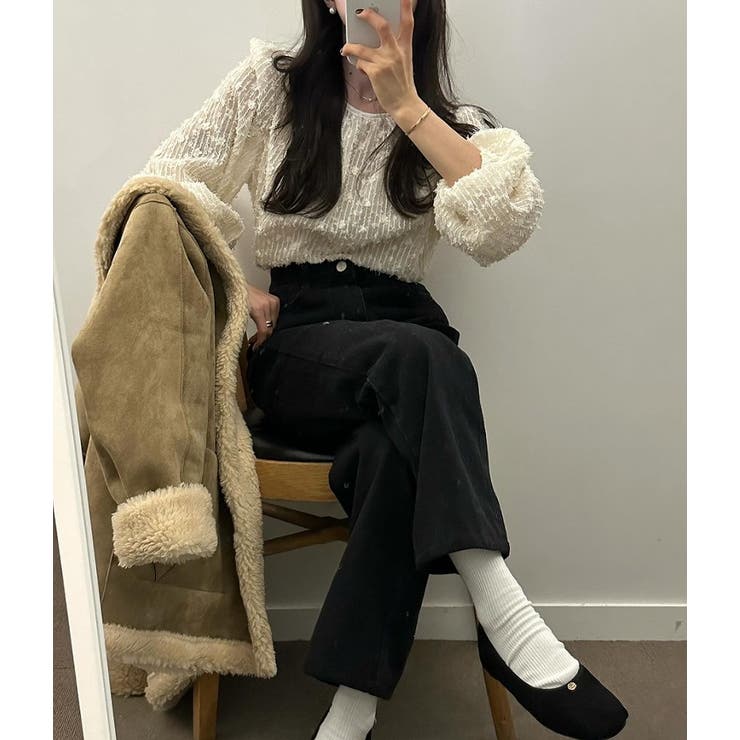 ドレープカラーチュール無地トップス | Ulysses | 詳細画像2 