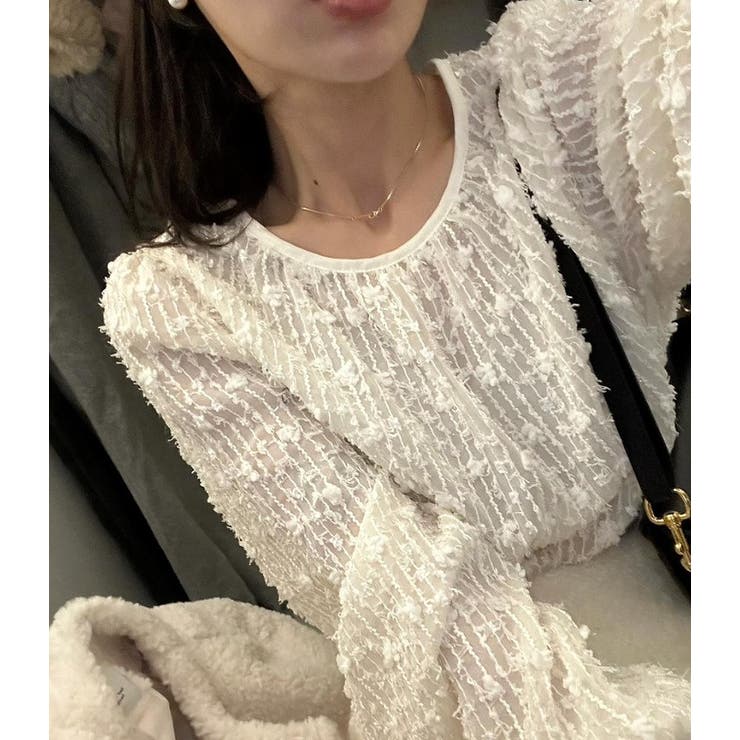 ドレープカラーチュール無地トップス | Ulysses | 詳細画像4 