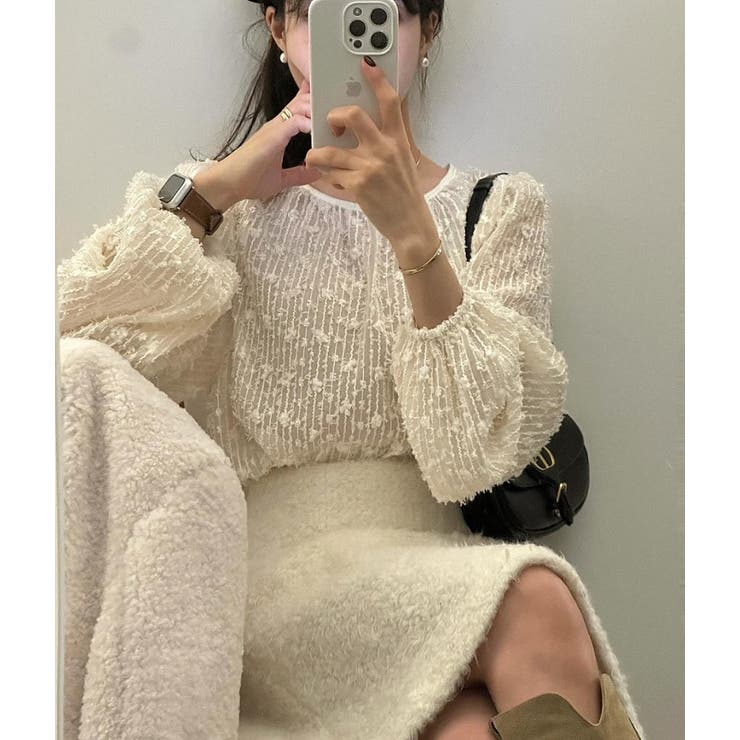 ドレープカラーチュール無地トップス | Ulysses | 詳細画像7 