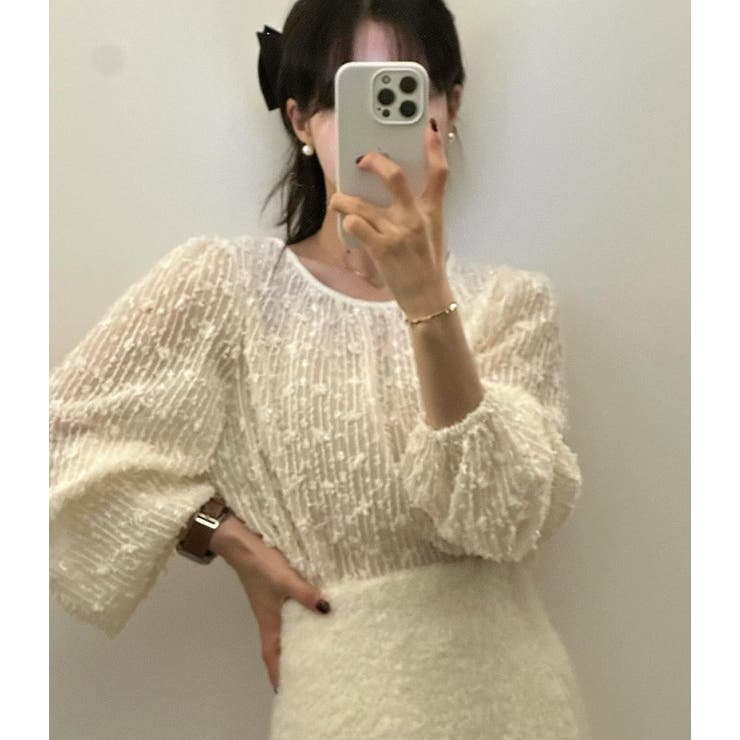 ドレープカラーチュール無地トップス | Ulysses | 詳細画像8 