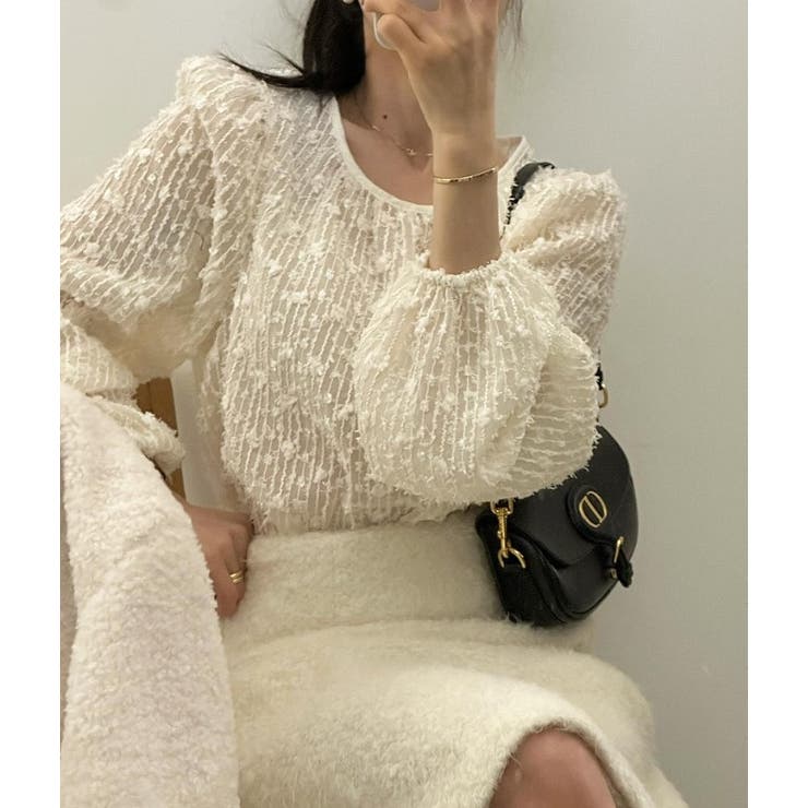 ドレープカラーチュール無地トップス | Ulysses | 詳細画像9 