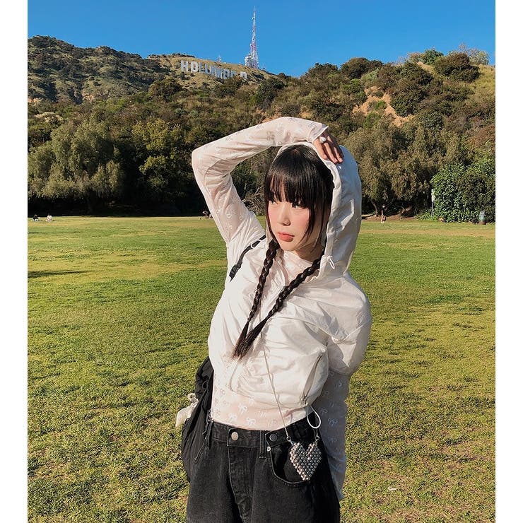 クルーネックリボンタイプリント無地チュールトップス | Ulysses | 詳細画像7 