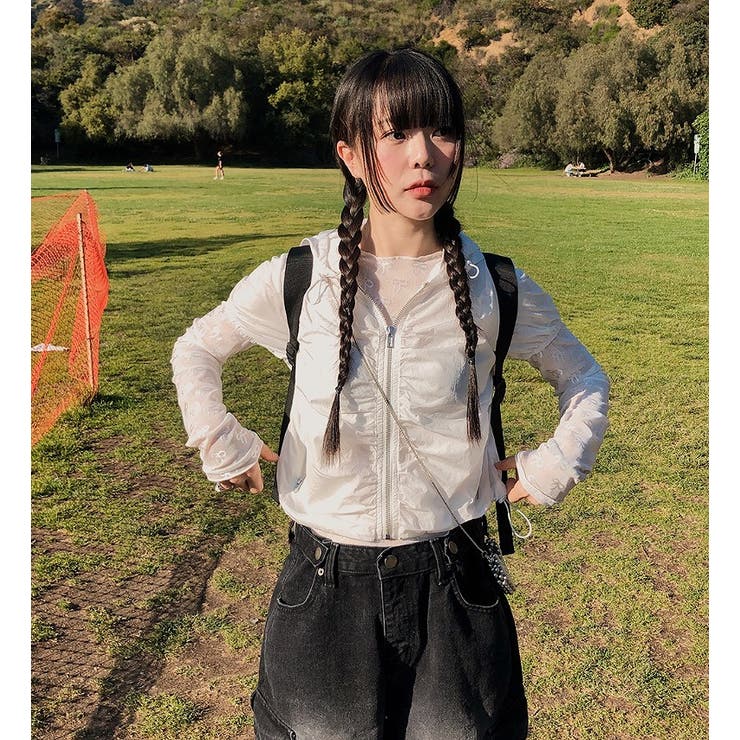 クルーネックリボンタイプリント無地チュールトップス | Ulysses | 詳細画像8 