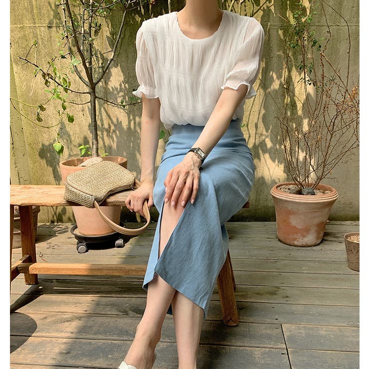 クルーネック半袖無地チュールトップス | Ulysses | 詳細画像2 