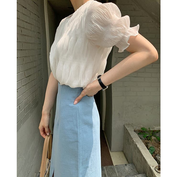 クルーネック半袖無地チュールトップス | Ulysses | 詳細画像3 