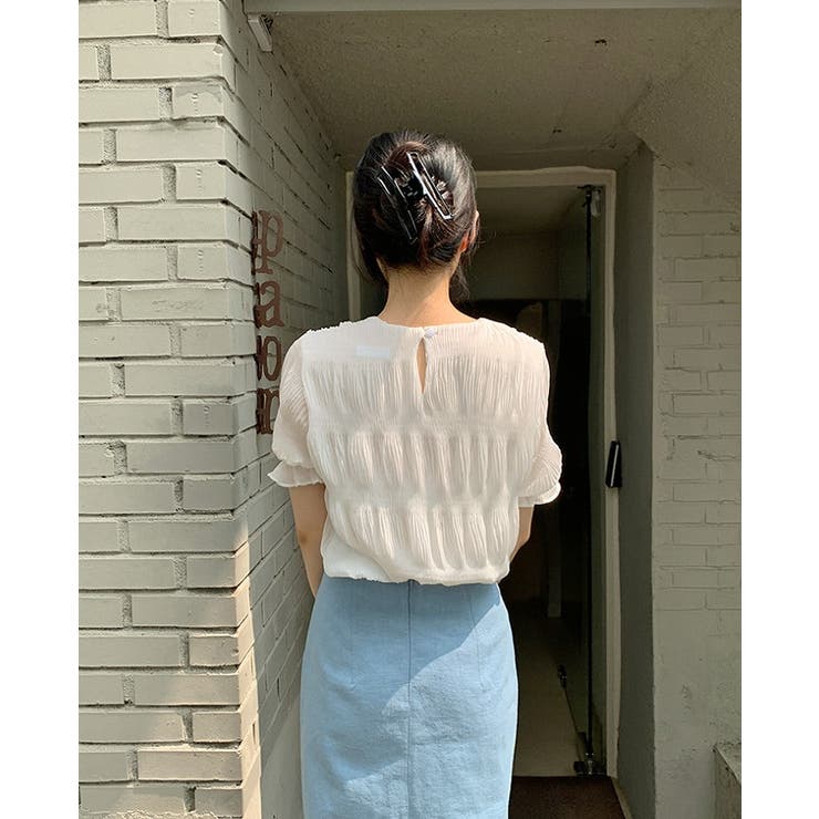 クルーネック半袖無地チュールトップス | Ulysses | 詳細画像4 