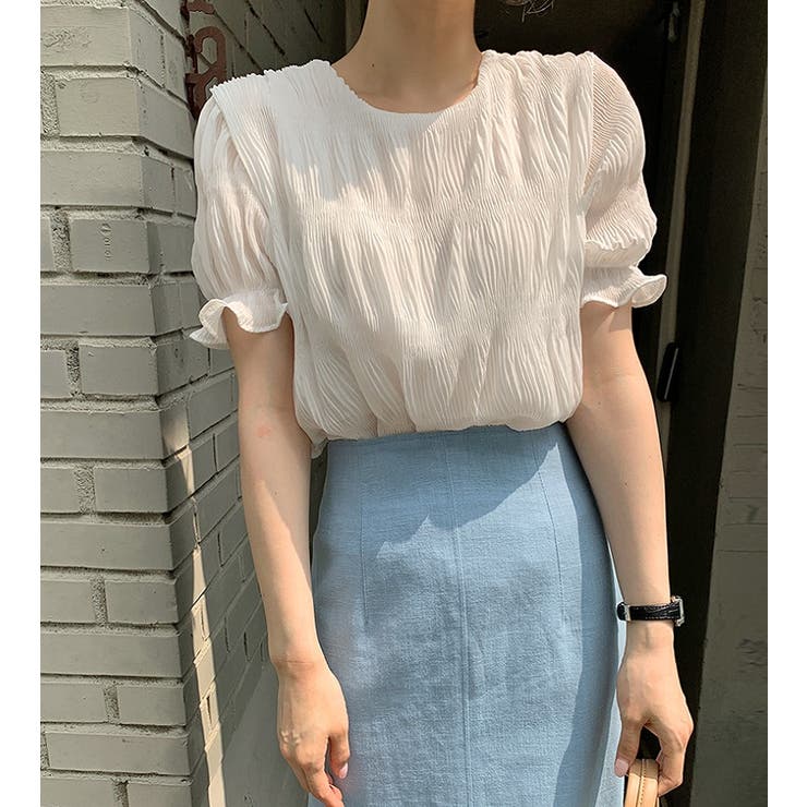 クルーネック半袖無地チュールトップス | Ulysses | 詳細画像5 