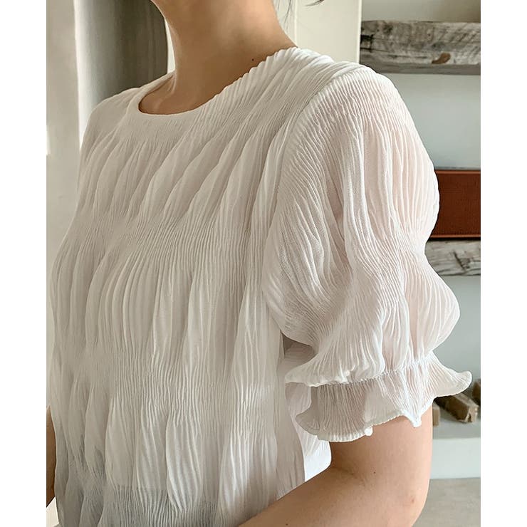 クルーネック半袖無地チュールトップス | Ulysses | 詳細画像7 