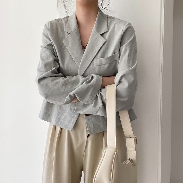 襟付きシングルブレスト薄手無地スーツジャケット | Ulysses | 詳細画像1 