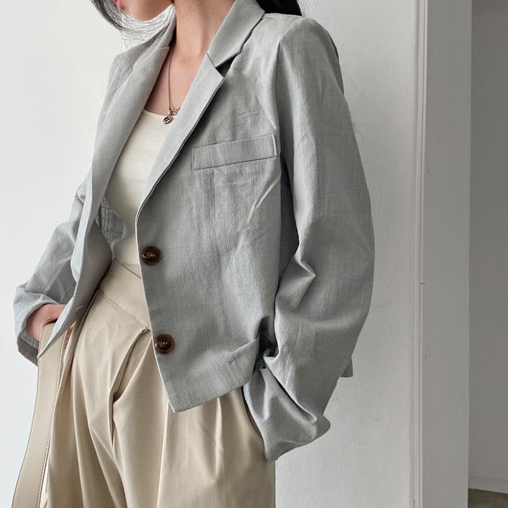 襟付きシングルブレスト薄手無地スーツジャケット | Ulysses | 詳細画像2 