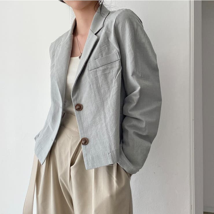 襟付きシングルブレスト薄手無地スーツジャケット | Ulysses | 詳細画像3 