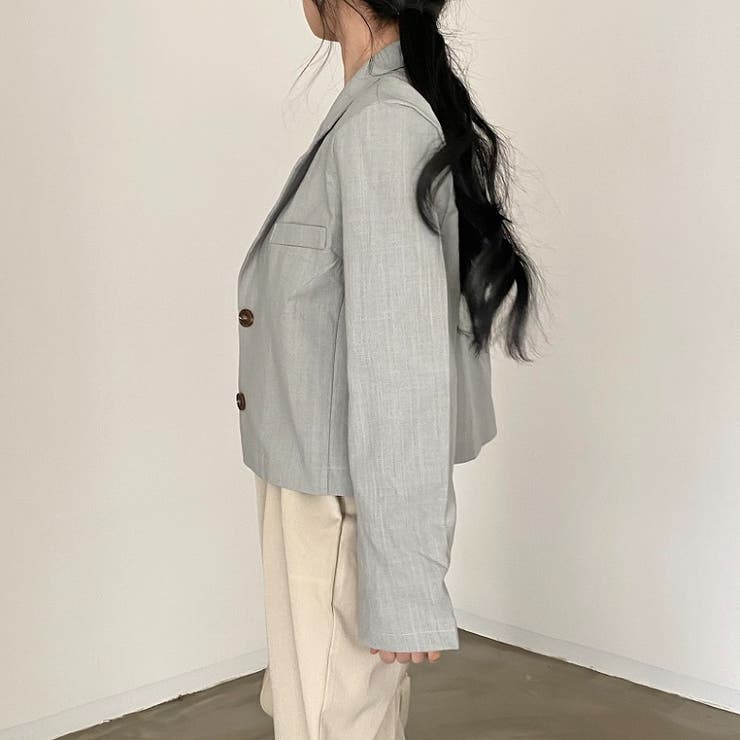 襟付きシングルブレスト薄手無地スーツジャケット | Ulysses | 詳細画像4 