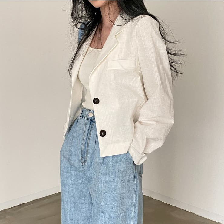 襟付きシングルブレスト薄手無地スーツジャケット | Ulysses | 詳細画像5 