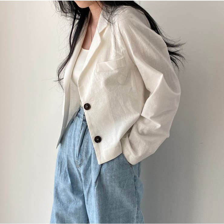 襟付きシングルブレスト薄手無地スーツジャケット | Ulysses | 詳細画像7 