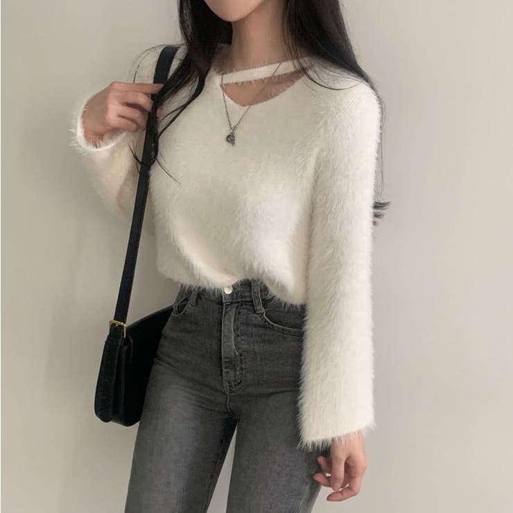 ファッションシャギー無地ニットトップス | Ulysses | 詳細画像1 