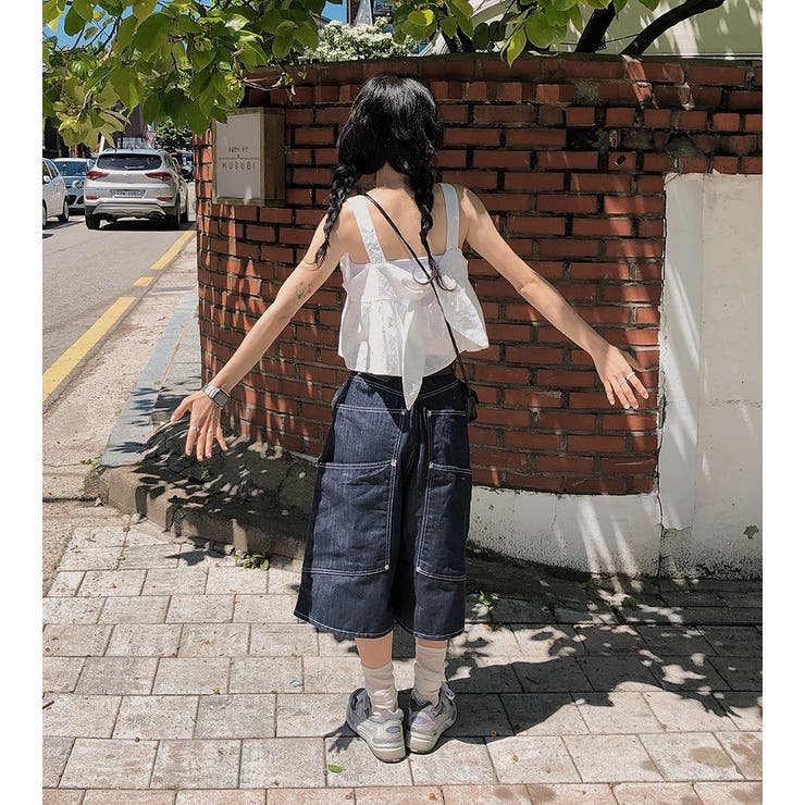 リボンタイプリント無地ショートキャミソール | Ulysses | 詳細画像7 