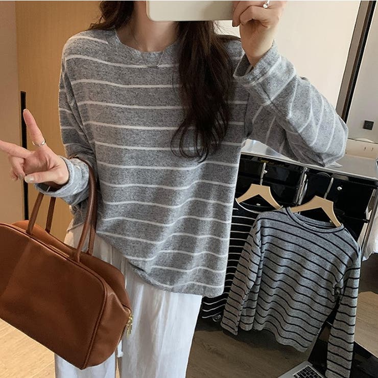 クルーネック長袖ボーダートップス | Ulysses | 詳細画像2 