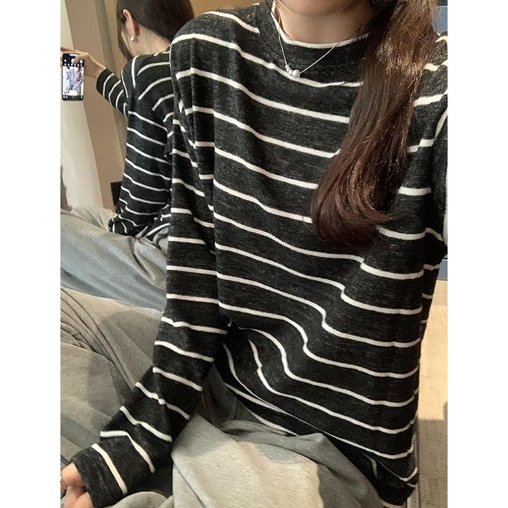 クルーネック長袖ボーダートップス | Ulysses | 詳細画像4 