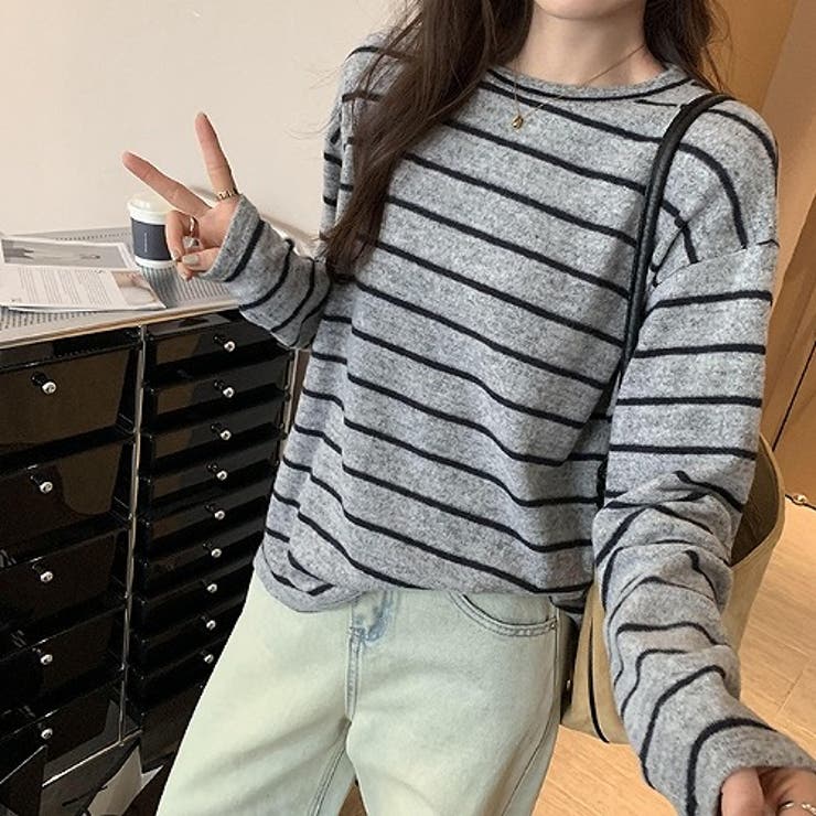 クルーネック長袖ボーダートップス | Ulysses | 詳細画像8 