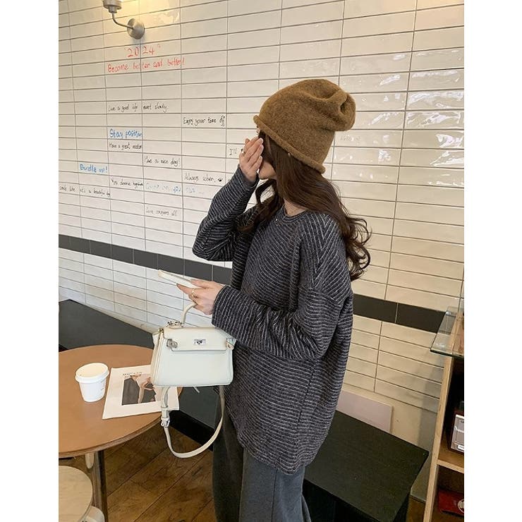 クルーネックドロップドショルダースリーブボーダートップス | Ulysses | 詳細画像5 