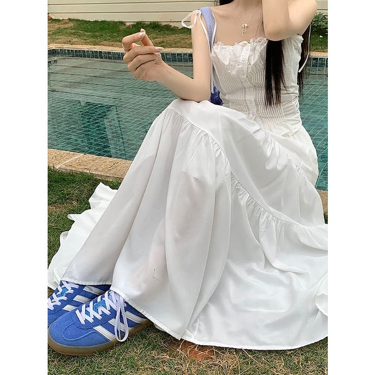 ハイウエストひもがあるポケット付き無地スカート | Ulysses | 詳細画像2 