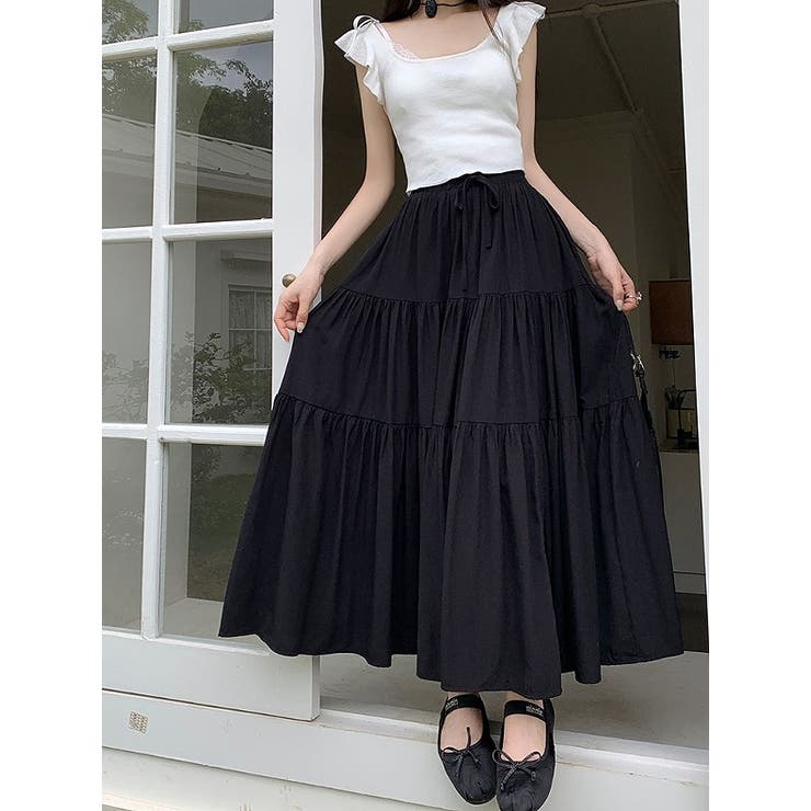 ハイウエストひもがあるポケット付き無地スカート | Ulysses | 詳細画像9 