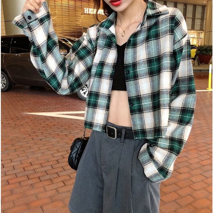 襟付きシングルブレストチェック柄ショートシャツ | Ulysses | 詳細画像7 