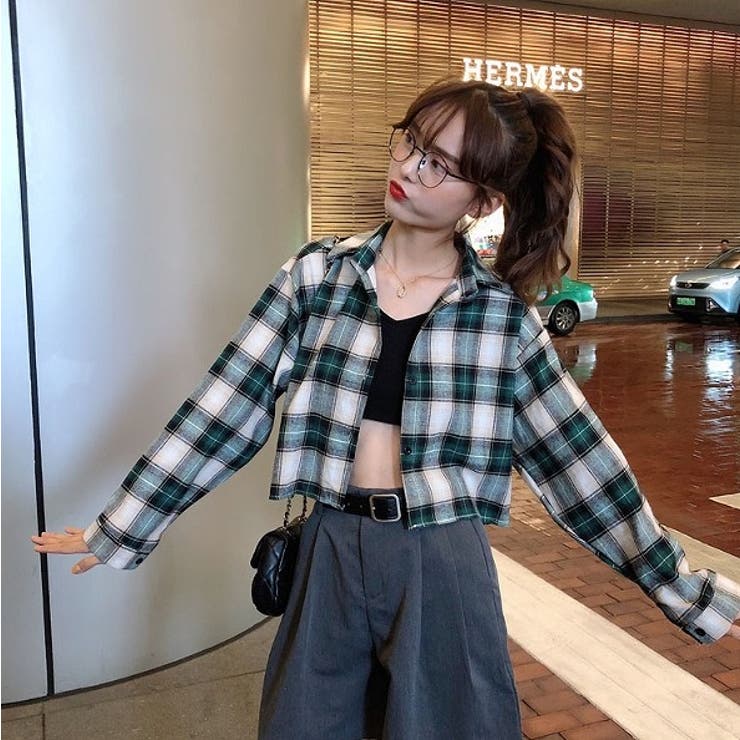 襟付きシングルブレストチェック柄ショートシャツ | Ulysses | 詳細画像8 