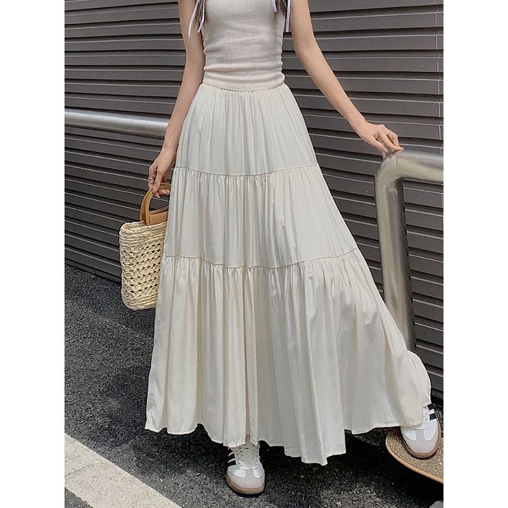 ハイウエストひもがあるポケット付き無地スカート | Ulysses | 詳細画像1 