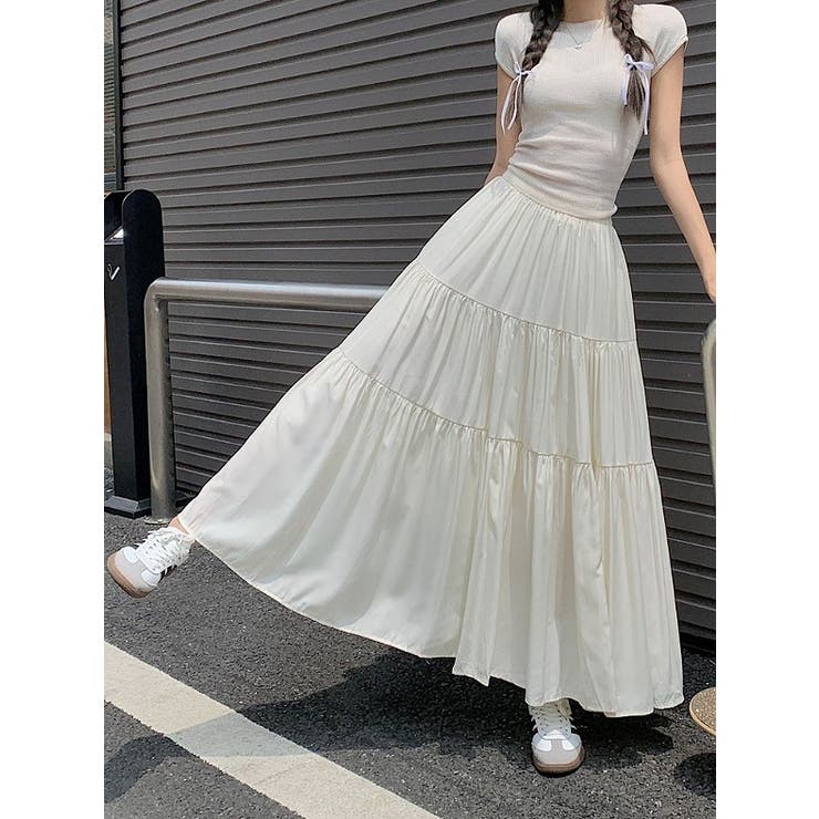 ハイウエストひもがあるポケット付き無地スカート | Ulysses | 詳細画像2 