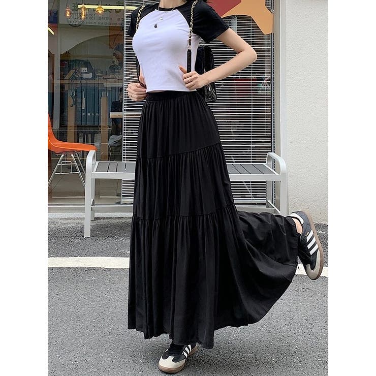 ハイウエストひもがあるポケット付き無地スカート | Ulysses | 詳細画像3 