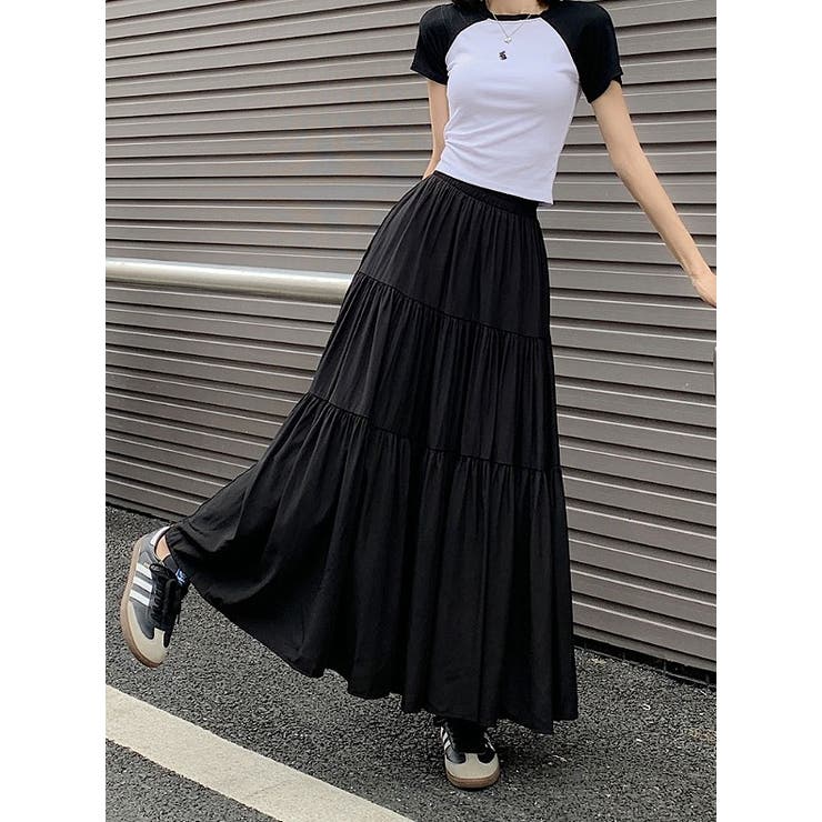 ハイウエストひもがあるポケット付き無地スカート | Ulysses | 詳細画像4 