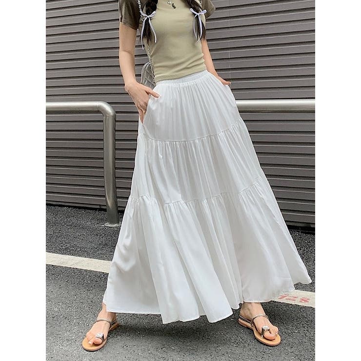 ハイウエストひもがあるポケット付き無地スカート | Ulysses | 詳細画像6 