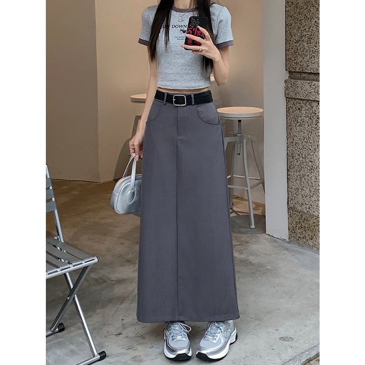 ハイウエストベルト付きポケット付き無地スカート | Ulysses | 詳細画像4 