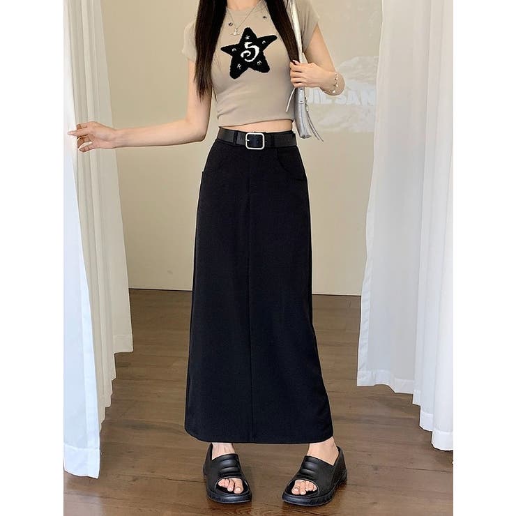 ハイウエストベルト付きポケット付き無地スカート | Ulysses | 詳細画像6 