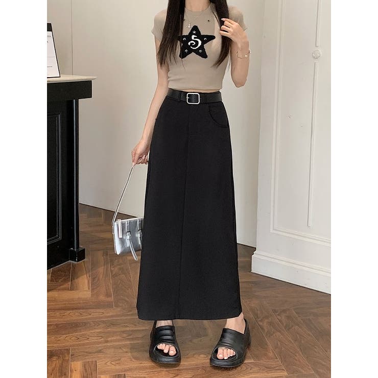 ハイウエストベルト付きポケット付き無地スカート | Ulysses | 詳細画像8 