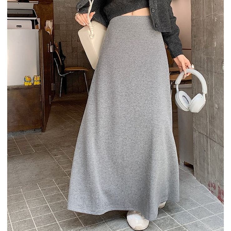 グレー | ハイウエストスウェット無地スカート | Ulysses
