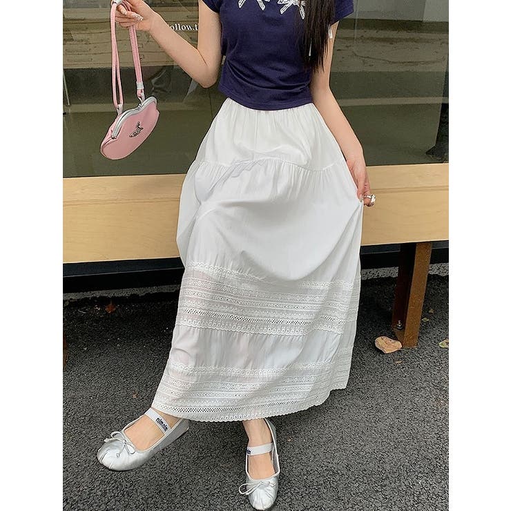 シンプルレースひもがある無地スカート | Ulysses | 詳細画像3 